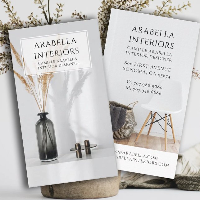 Modern Minimalist Interior Designer  Business Card (Creator Uploaded)