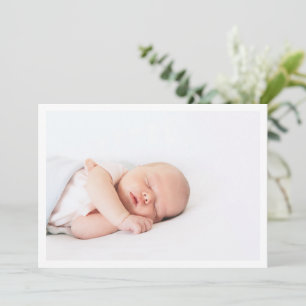 Modern Minimalist Introducing Baby Photo Birth Announcement