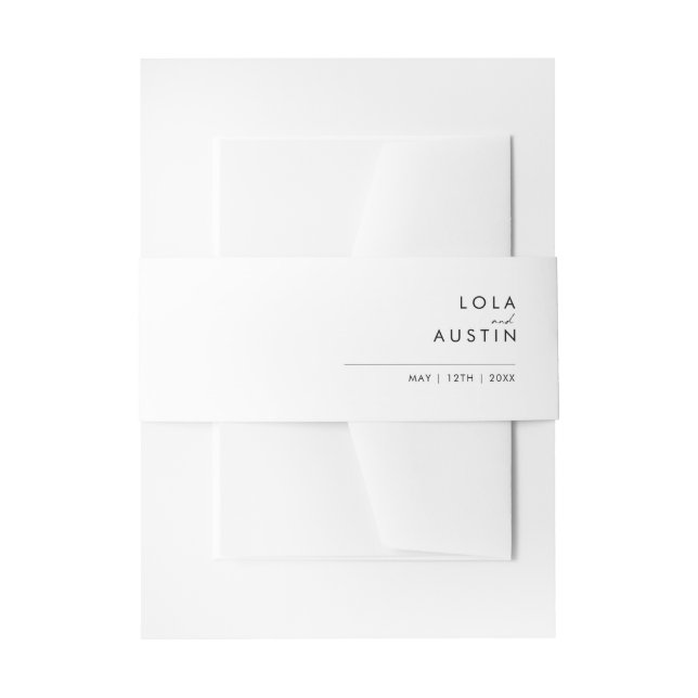Modern Minimalist Invitation Belly Band (Front Example)
