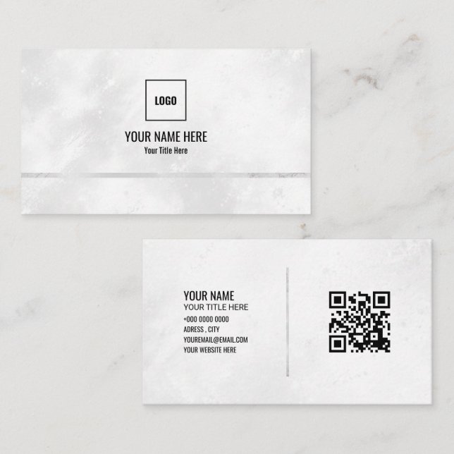 Modern Minimalist Iridescent Business Card (Front/Back)