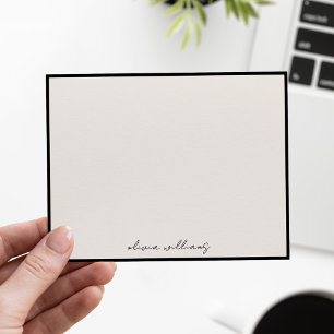 Modern Minimalist Ivory Calligraphy Monogram Card