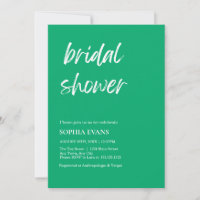 Modern Minimalist jade Green Bridal Shower