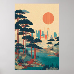 Modern Minimalist Japanese Wall Art - Contemporary