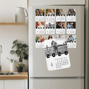 Modern Minimalist June 2026 Photo Calendar Magnet