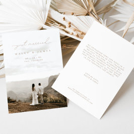 Modern Minimalist Just Married Photo Wedding Annou Announcement