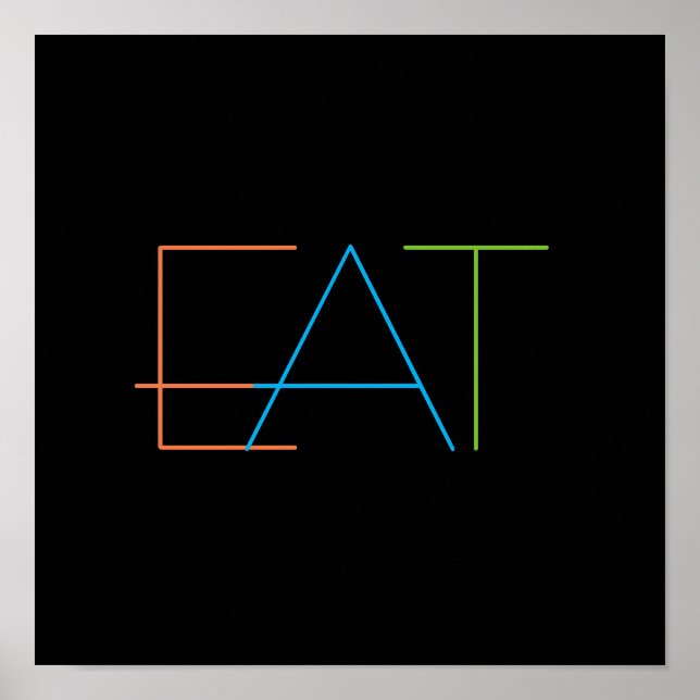modern minimalist kitchen wall art poster eat (Front)