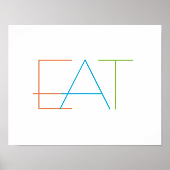 modern minimalist kitchen wall art poster eat (Front)