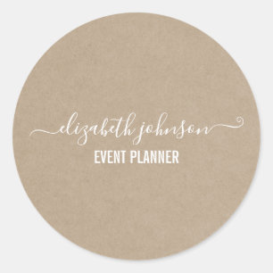 Modern Minimalist Kraft Classic Round Sticker