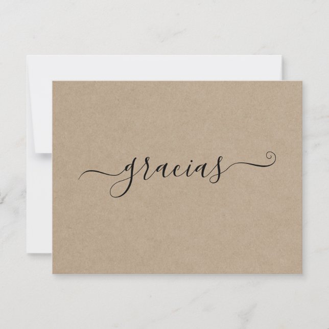 Modern Minimalist Kraft Gracias Card (Front)