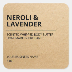 Modern Minimalist Kraft Paper Body Butter Labels