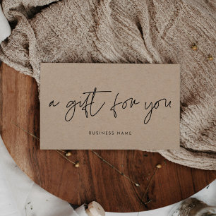 Modern minimalist kraft paper gift certificate