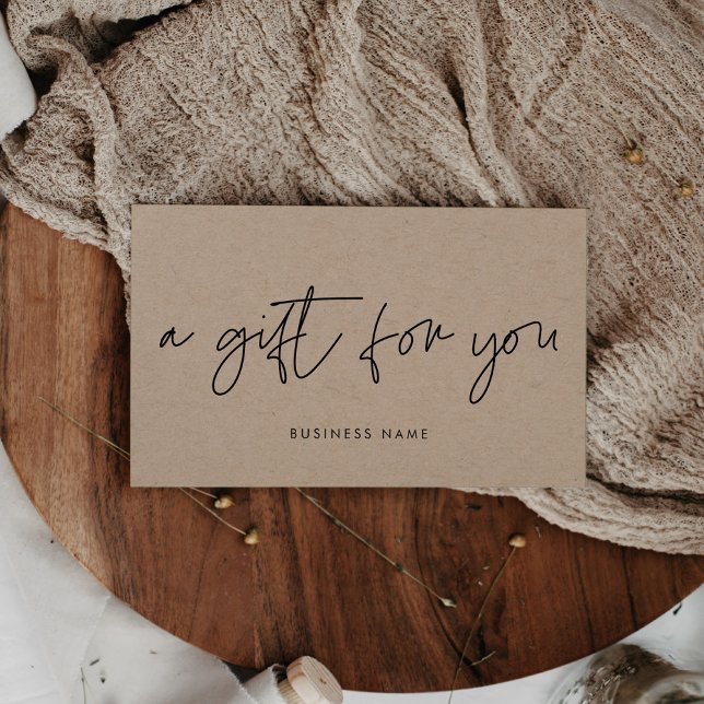Modern minimalist kraft paper gift certificate (Creator Uploaded)