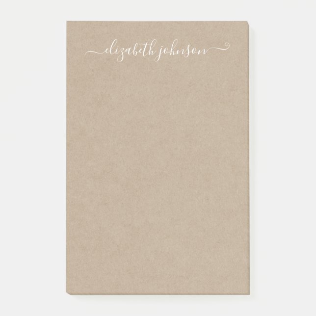 Modern Minimalist Kraft Post-It Notes (Front)