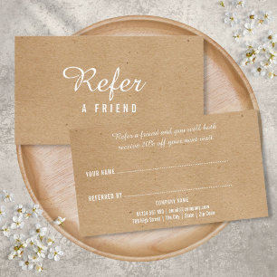 Modern Minimalist Kraft Professional Referral Card