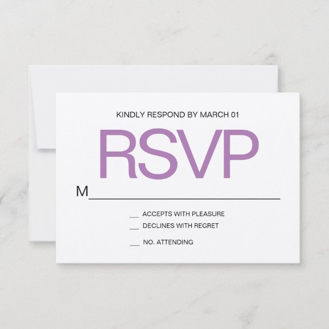 Modern Minimalist Kraft RSVP Wedding Response (Front)
