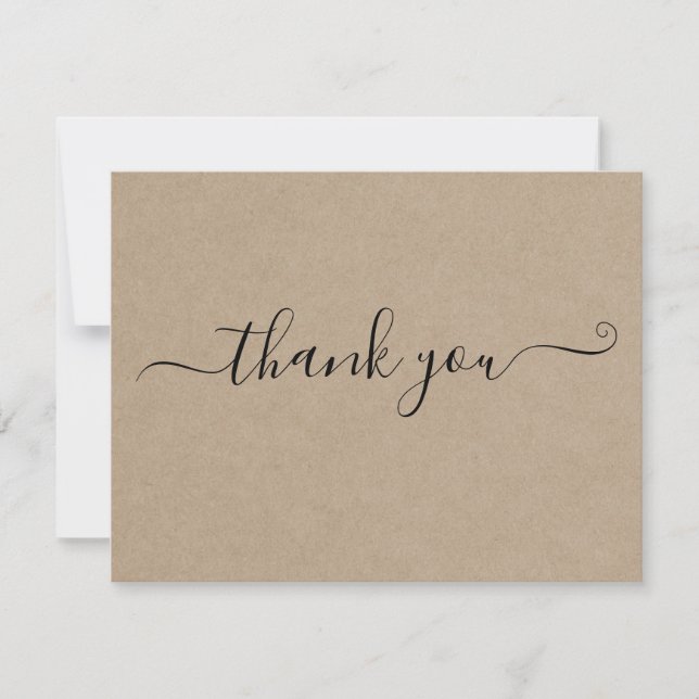 Modern Minimalist Kraft Thank You Card  (Front)
