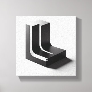 Modern Minimalist L-Shaped Geometric Block  Canvas Print