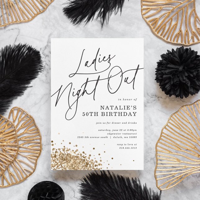 Modern Minimalist Ladies Night Out Birthday Invitation (Creator Uploaded)