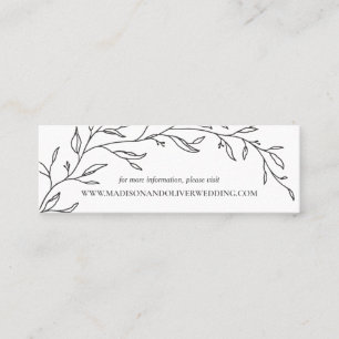 Modern Minimalist Laurel Branch Wedding Website Mini Business Card