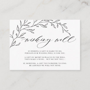 Modern Minimalist Laurel Wedding Wishing Well Enclosure Card