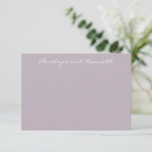 Modern Minimalist Lavender Purple Simple Cursive Thank You Card