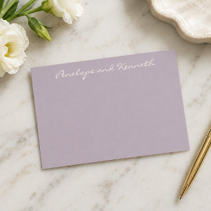 Modern Minimalist Lavender Purple Simple Cursive Thank You Card