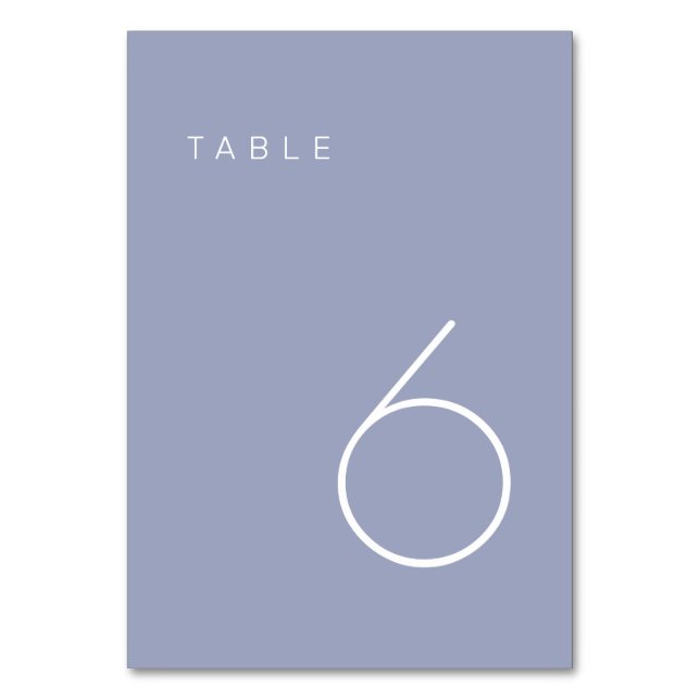 Modern Minimalist Lavender Purple Table Number Tab (Front)
