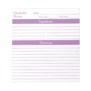 Modern Minimalist Lavender Recipes Notepad