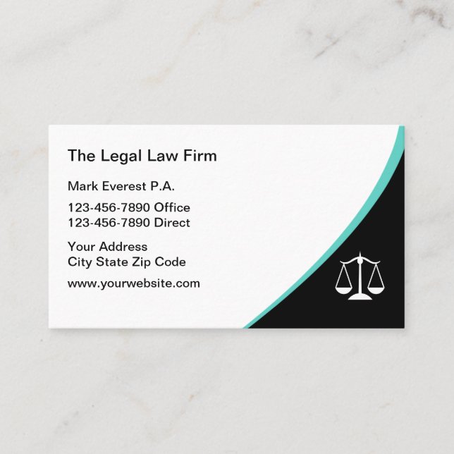 Modern Minimalist Law Office Attorney Business Card (Front)