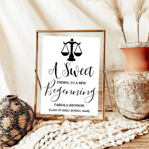 Modern Minimalist Lawyer Graduation Drink Party Poster