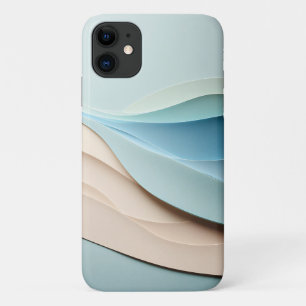 Modern Minimalist Layered Paper Waves - Elegant Bl Case-Mate iPhone Case