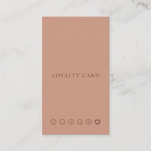 Modern Minimalist Layout Coffee Loyalty Vertical Business Card (Front)