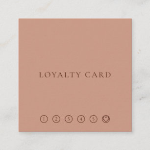 Modern Minimalist Layout Typo Warm Coffee Loyalty Square Business Card