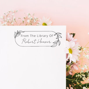 Modern Minimalist Leaves From The Library Of Self-inking Stamp