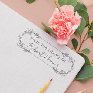 Modern Minimalist Leaves From The Library Of Self-inking Stamp