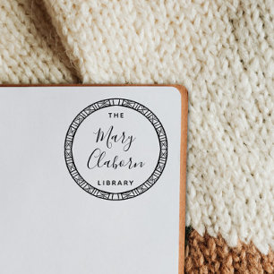 Modern Minimalist Leaves From The Library Of Self-inking Stamp