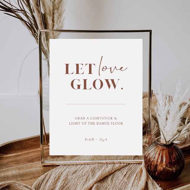 Modern Minimalist Let Love Glow Wedding Send Off Pedestal Sign (Creator Uploaded)