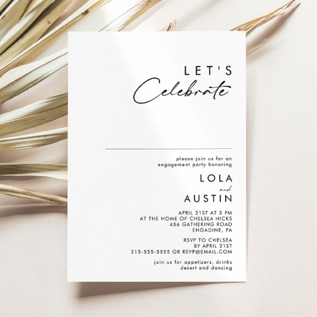 Modern Minimalist Let's Celebrate Invitation (Creator Uploaded)