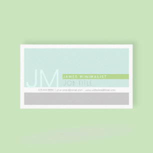 Modern Minimalist Light Blue Green Grey Business Card