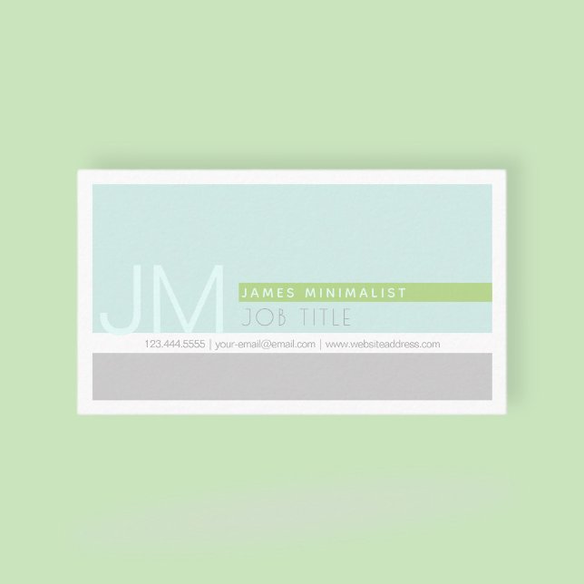 Modern Minimalist | Light Blue Green Grey Business Card (Creator Uploaded)