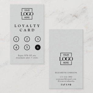 Modern Minimalist Light Gray Professional Reward Loyalty Card
