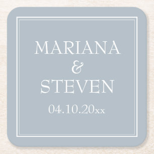 Modern Minimalist Light Grey Grey Square Paper Coaster