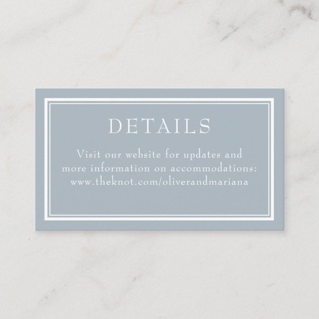 Modern Minimalist Light Grey Wedding Enclosure Card (Front)