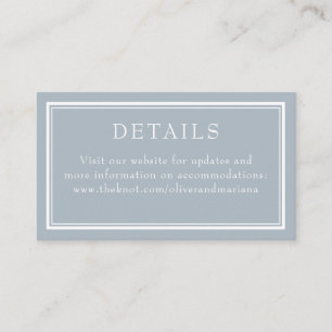 Modern Minimalist Light Grey Wedding Enclosure Card