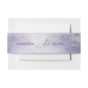 Modern Minimalist Lilac Trendy Invitation Belly Band