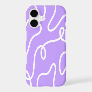 Modern Minimalist Line Art Lavender Purple Wavy 