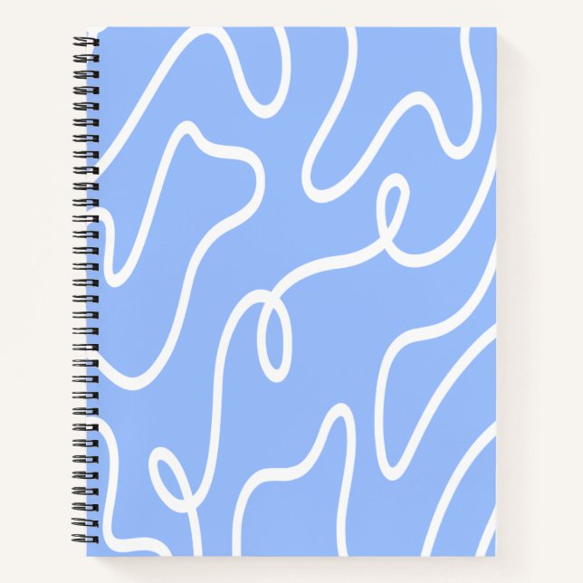 Modern Minimalist Line Art Lavender Purple Wavy  Notebook (Front)
