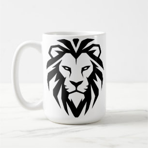 Modern Minimalist Lion Head Icon Coffee Mug