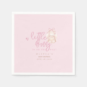 Modern minimalist Little Bunny Girl Baby shower Napkin