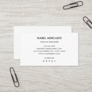 Modern Minimalist Logo Black & White Classy Business Card